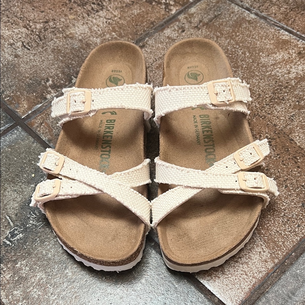 Birkenstock Franca Canvas Sandals, 38 Narrow Fit, excellent condition